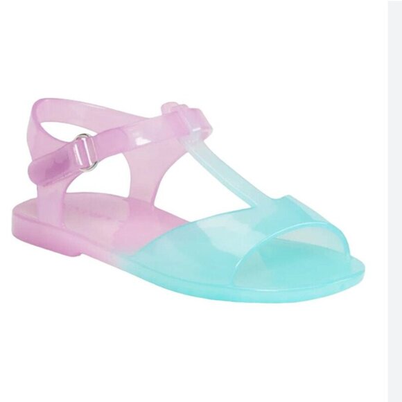 NWT Old Navy Blue Purple Ombre Jelly T Strap Sandal Infant Toddler Girls Size 5 - Picture 1 of 5